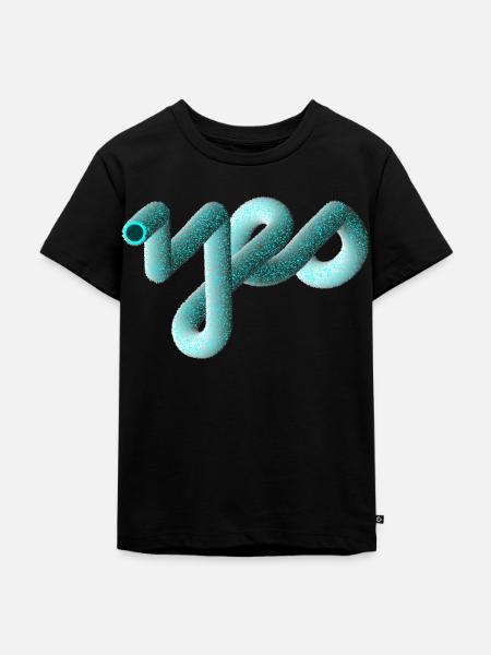 YES Font kuschel Effekt 3D - Kinder Premium Bio T-Shirt - Schwarz