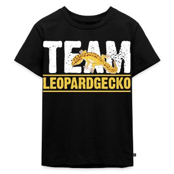 Eidechse Terrarium Reptilien Leopardgecko - Kinder Premium Bio T-Shirt - Schwarz - Vorne - Mikhail (115cm)