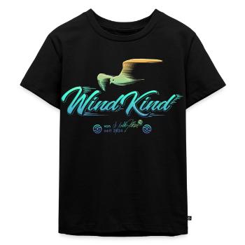 WindKind Möwe - Kinder Premium Bio T-Shirt - Schwarz - Vorne - Mikhail (115cm)