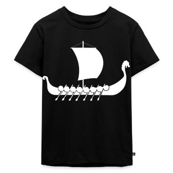 viking - Kids Premium Organic T-Shirt - black - Front - Mikhail (115cm)