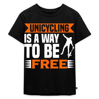 Unicycling Unicycling Unicycling Gift - Kids Premium Organic T-Shirt - black - Front - Mikhail (115cm)