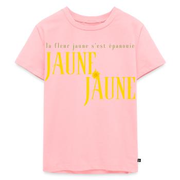 La fleur jaune - Kids Premium Organic T-Shirt - rose - Front - AI Model Kid Female (0cm)