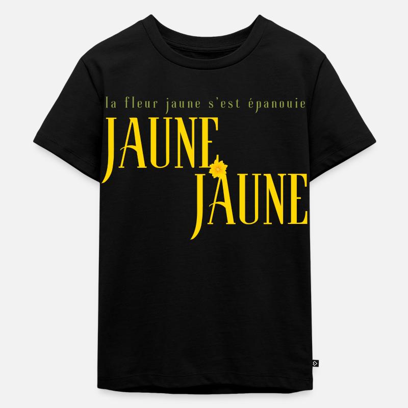 La fleur jaune - Kinder Premium Bio T-Shirt - Schwarz