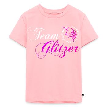 Team Glitzer - Kinder Premium Bio T-Shirt - Rosa - Vorne - AI Model Kid Female (0cm)