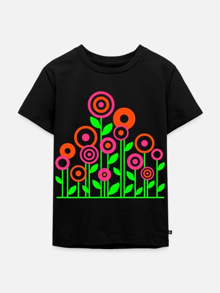 Blumenwiese - Kinder Premium Bio T-Shirt - Schwarz