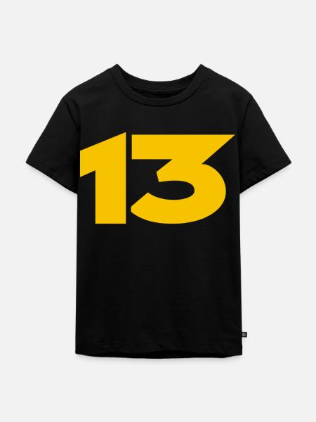 Dreizehn Gelb - Kinder Premium Bio T-Shirt - Schwarz