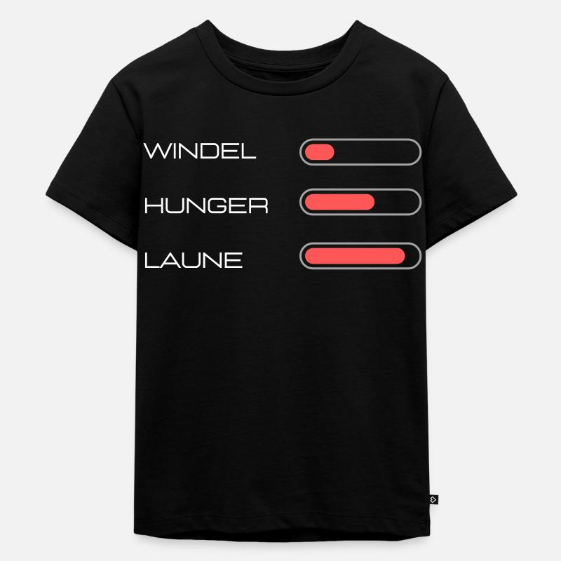 Windel - Laune - Hunger - Geschenkidee, Geschenk - Kinder Premium Bio T-Shirt - Schwarz