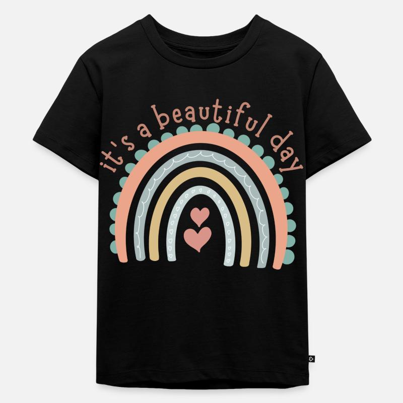 Rainbow Kollektion - Kinder Premium Bio T-Shirt - Schwarz