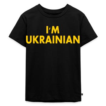 Im ukrainian - T-shirt Premium bio Enfant - noir - Devant - Mikhail (115cm)