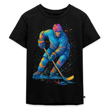 Eishockey Eishockeyspieler Mann - Kinder Premium Bio T-Shirt - Schwarz - Vorne - Mikhail (115cm)