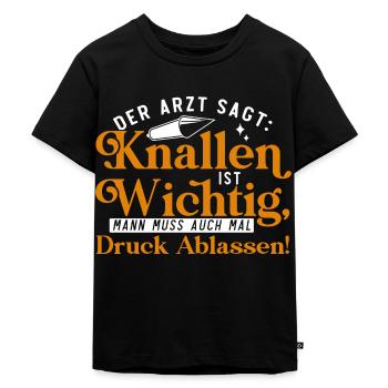 Feuerwerker Silvester Feuerwerk Geschenk - Kinder Premium Bio T-Shirt - Schwarz - Vorne - Mikhail (115cm)