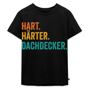 Dachdecker - Kinder Premium Bio T-Shirt - Schwarz - Vorne - Mikhail (115cm)