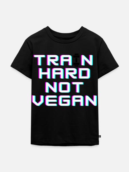 Train hard not vegan - Kinder Premium Bio T-Shirt - Schwarz