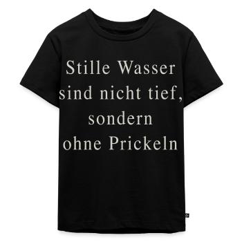 Stille Wasser - Kinder Premium Bio T-Shirt - Schwarz - Vorne - Mikhail (115cm)
