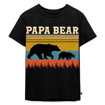 Vintage Papa Bär Baby Bär Vatertag - Kinder Premium Bio T-Shirt - Schwarz - Vorne - Mikhail (115cm)