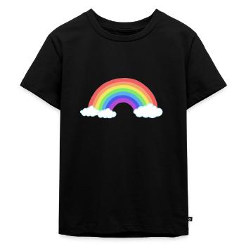 Regenbogen - Kinder Premium Bio T-Shirt - Schwarz - Vorne - Mikhail (115cm)