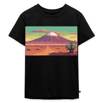 Atacama Desert, Chile - Pixel Art - Kids Premium Organic T-Shirt - black - Front - Mikhail (115cm)