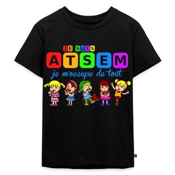je suis atsem - Kids Premium Organic T-Shirt - black - Front - Mikhail (115cm)
