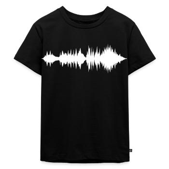 Wellen Amplitude Ausschlag Kurve Diagramm Musik - Kinder Premium Bio T-Shirt - Schwarz - Vorne - Mikhail (115cm)