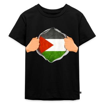 Starkes palästinensisches Helden-Spaßgeschenk - Kinder Premium Bio T-Shirt - Schwarz - Vorne - Mikhail (115cm)