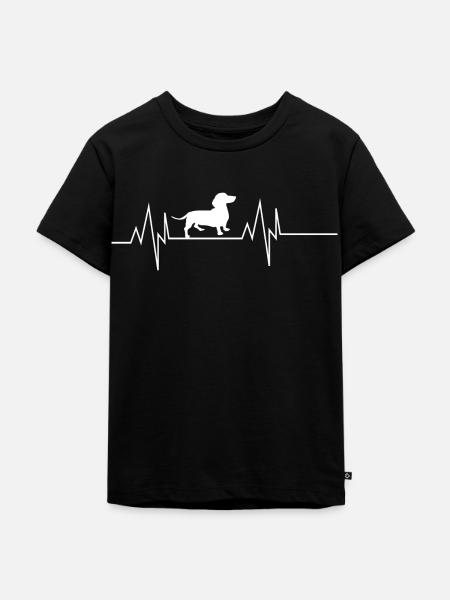Dackelherzschlag - Kinder Premium Bio T-Shirt - Schwarz