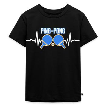 Tischtennisschläger Freizeitgeschenk Tischtennisspieler - Kinder Premium Bio T-Shirt - Schwarz - Vorne - Mikhail (115cm)