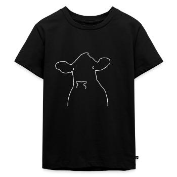 Kuh - Kinder Premium Bio T-Shirt - Schwarz - Vorne - Mikhail (115cm)
