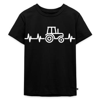 Traktor Herzschlag - Kinder Premium Bio T-Shirt - Schwarz - Vorne - Mikhail (115cm)