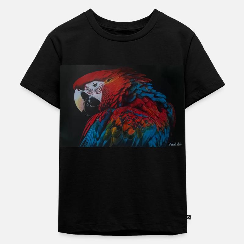 Papagei - Kinder Premium Bio T-Shirt - Schwarz