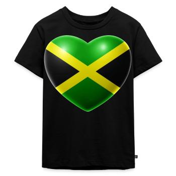 Heart (Jamaica / Jamaica) - Kids Premium Organic T-Shirt - black - Front - Mikhail (115cm)