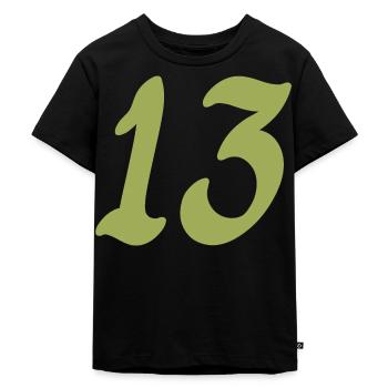13 - Kinder Premium Bio T-Shirt - Schwarz - Vorne - Mikhail (115cm)