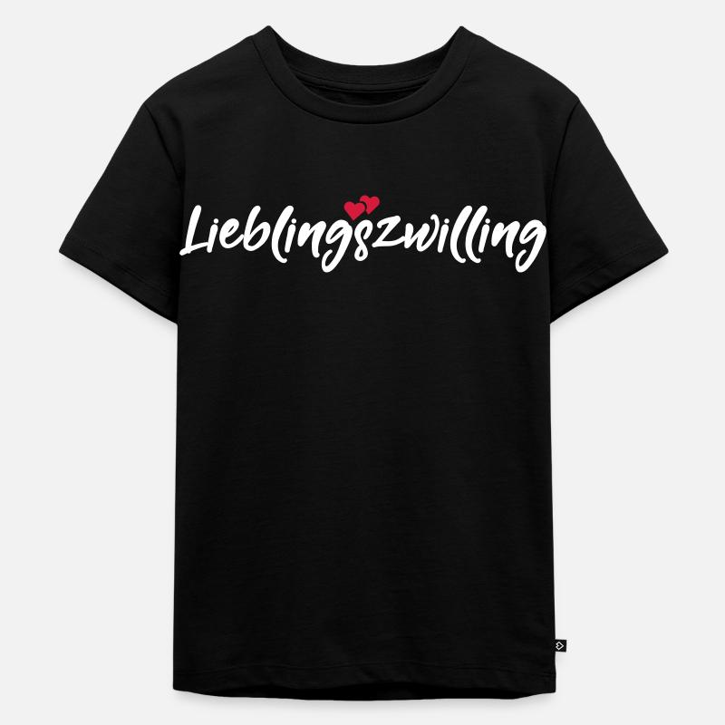 Lieblingszwilling bester Zwilling Sprüche Geschenk - Kinder Premium Bio T-Shirt - Schwarz