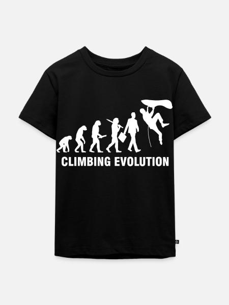 Climbing Evolution - Klettern und Bergsteigen - Kinder Premium Bio T-Shirt - Schwarz