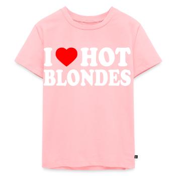 I love hot blondes - T-shirt Premium bio Enfant - rose - Devant - AI Model Kid Female (0cm)