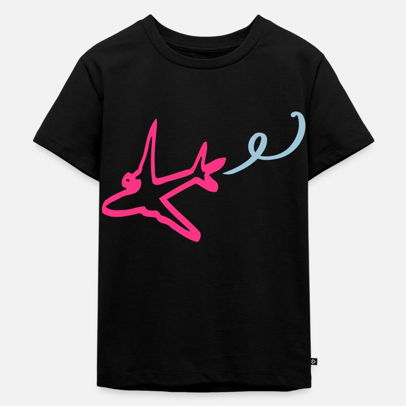 aviation_airplane - T-shirt Premium bio Enfant - noir