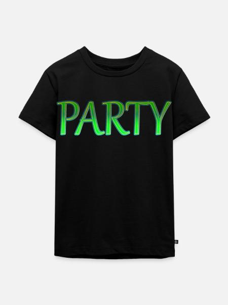 Party green design - Kinder Premium Bio T-Shirt - Schwarz