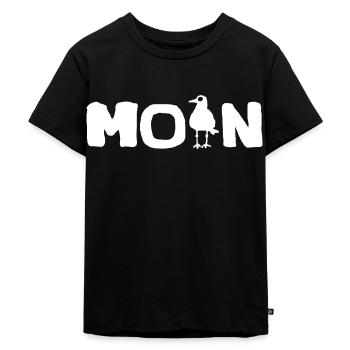 Moin Moin Möwe - Kinder Premium Bio T-Shirt - Schwarz - Vorne - Mikhail (115cm)