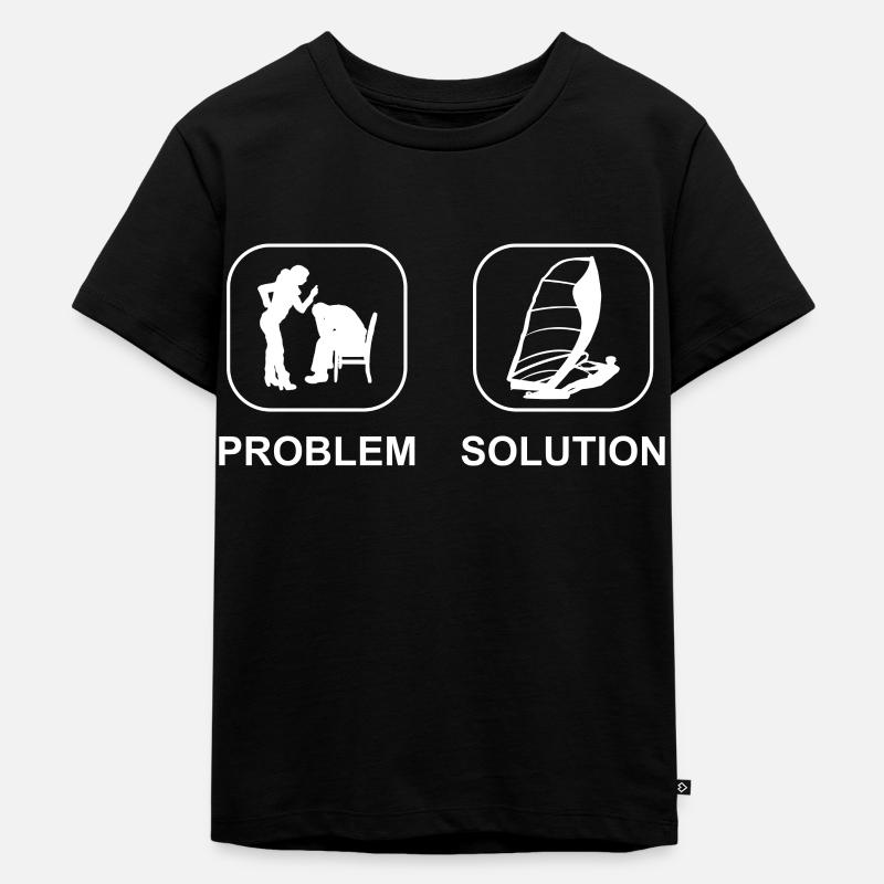 Windsurfer Geschenk Windsurfing Surfen Kitesurfer - Kinder Premium Bio T-Shirt - Schwarz