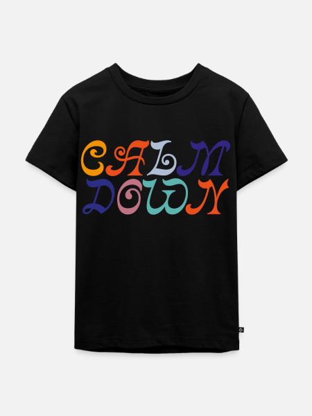 Calm Down - Kinder Premium Bio T-Shirt - Schwarz