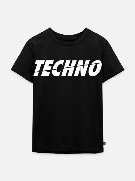 Techno Logo Modern Geschenke - Kinder Premium Bio T-Shirt - Schwarz