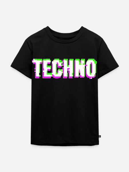 Techno - Kinder Premium Bio T-Shirt - Schwarz
