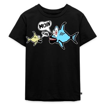 Fish Moin Low German North German Miesfischieart - Kids Premium Organic T-Shirt - black - Front - Mikhail (115cm)