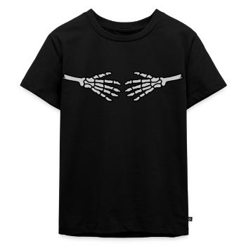 Poignées de main Squelette Halloween - T-shirt Premium bio Enfant - noir - Devant - Mikhail (115cm)