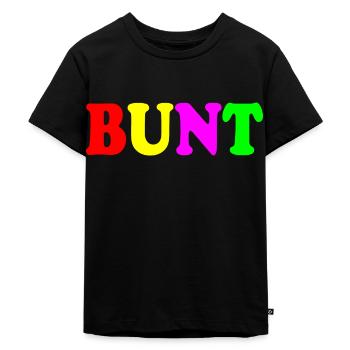 Bunt - Kinder Premium Bio T-Shirt - Schwarz - Vorne - Mikhail (115cm)
