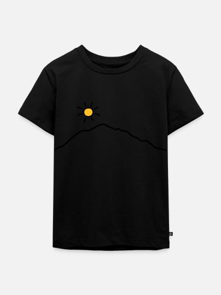 Berge und Sonne - V2 - Kinder Premium Bio T-Shirt - Schwarz