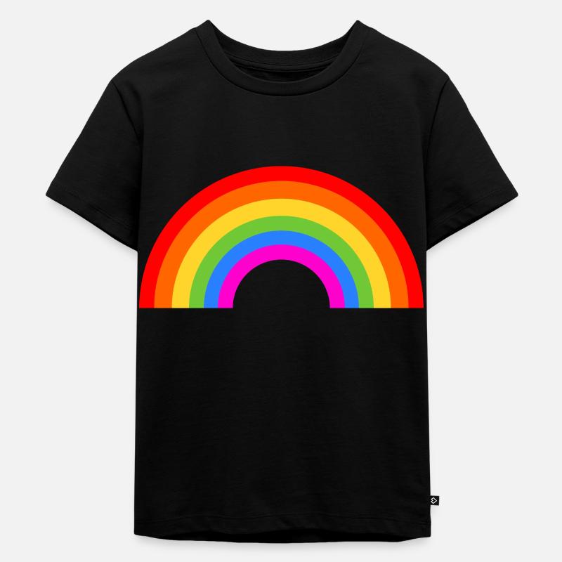 Regenbogen - Kinder Premium Bio T-Shirt - Schwarz