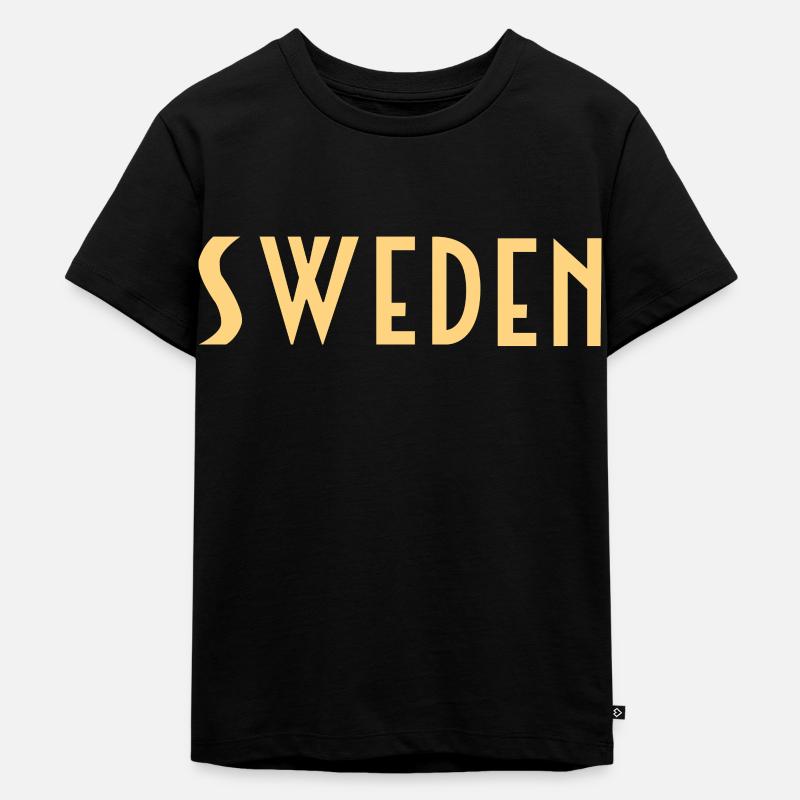 Schweden - Kinder Premium Bio T-Shirt - Schwarz