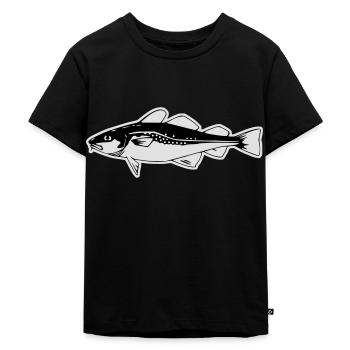 Fish, Cod, Dorsch - Kids Premium Organic T-Shirt - black - Front - Mikhail (115cm)