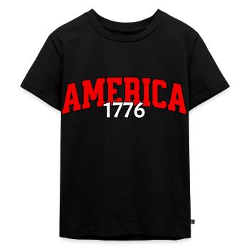 American USA Freedom Justice Fighter Abe 1776 - Kids Premium Organic T-Shirt - black - Front - Mikhail (115cm)