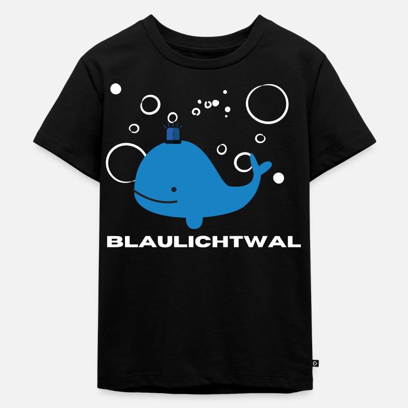 Blaulichtwal mit Luftblasen | Geschenk, Idee - Kinder Premium Bio T-Shirt - Schwarz
